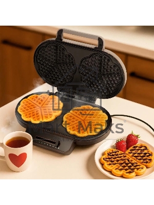 Вафельница Kitfort КТ-3637 1200Вт бежевый/серебристый