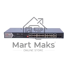 Коммутатор Hikvision DS-3E0528HP-E, 24×1 Гбит/с PoE+ + 2×1 Гбит/с + 2×1 Гбит/с SFP, неуправляемый