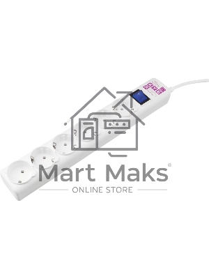 Сетевой фильтр PowerCube, PC 5м 6р, бел. 16А, SPG6-A2