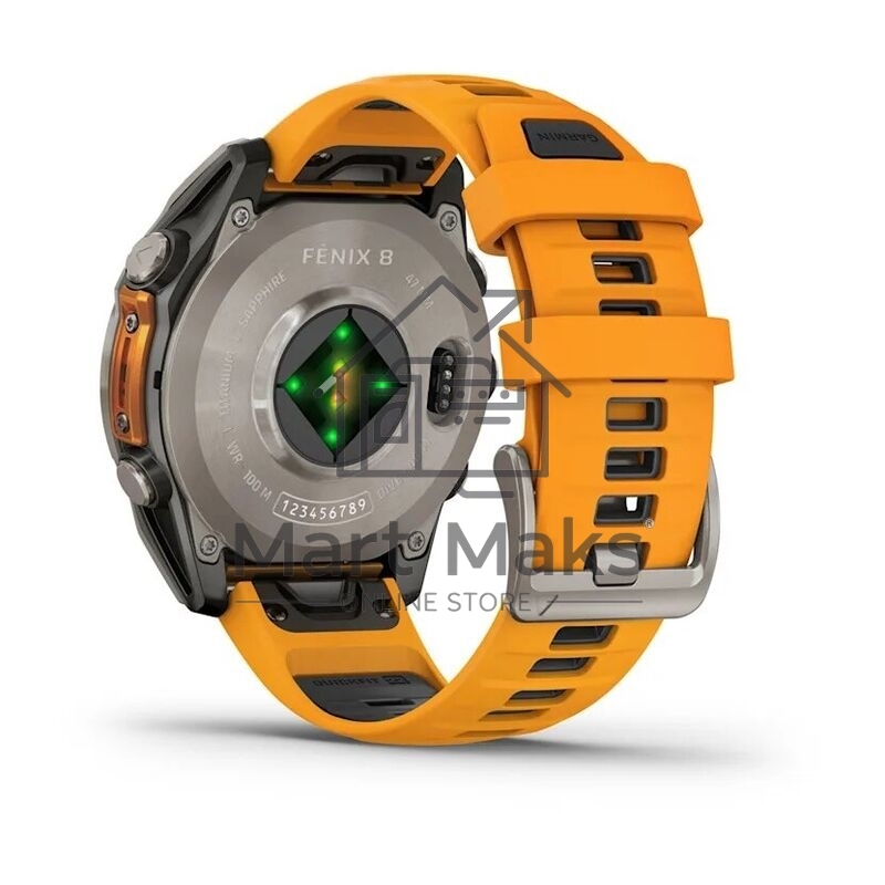 Смарт-часы Garmin Fenix 8 AMOLED Sapphire титановый серый, оранжевый 47мм