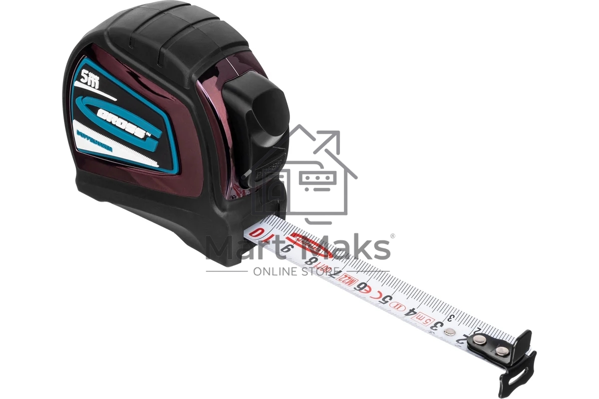 Рулетка GROSS 31123''doppelhaken'' 5м x 19мм двухсторонний зацеп нейлон двуст. шкала автоматич