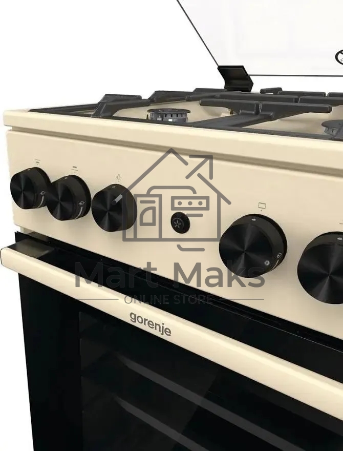 Плита газовая Gorenje GG5A21BEF бежевый, конфорок 4 газовых, духовка 70 л, 50 см x 85 см x 59.4 см