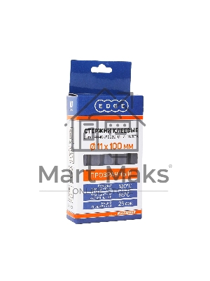 Стержни клеевые EDGE by PATRIOT 11x100мм прозрачные, упаковка 10шт