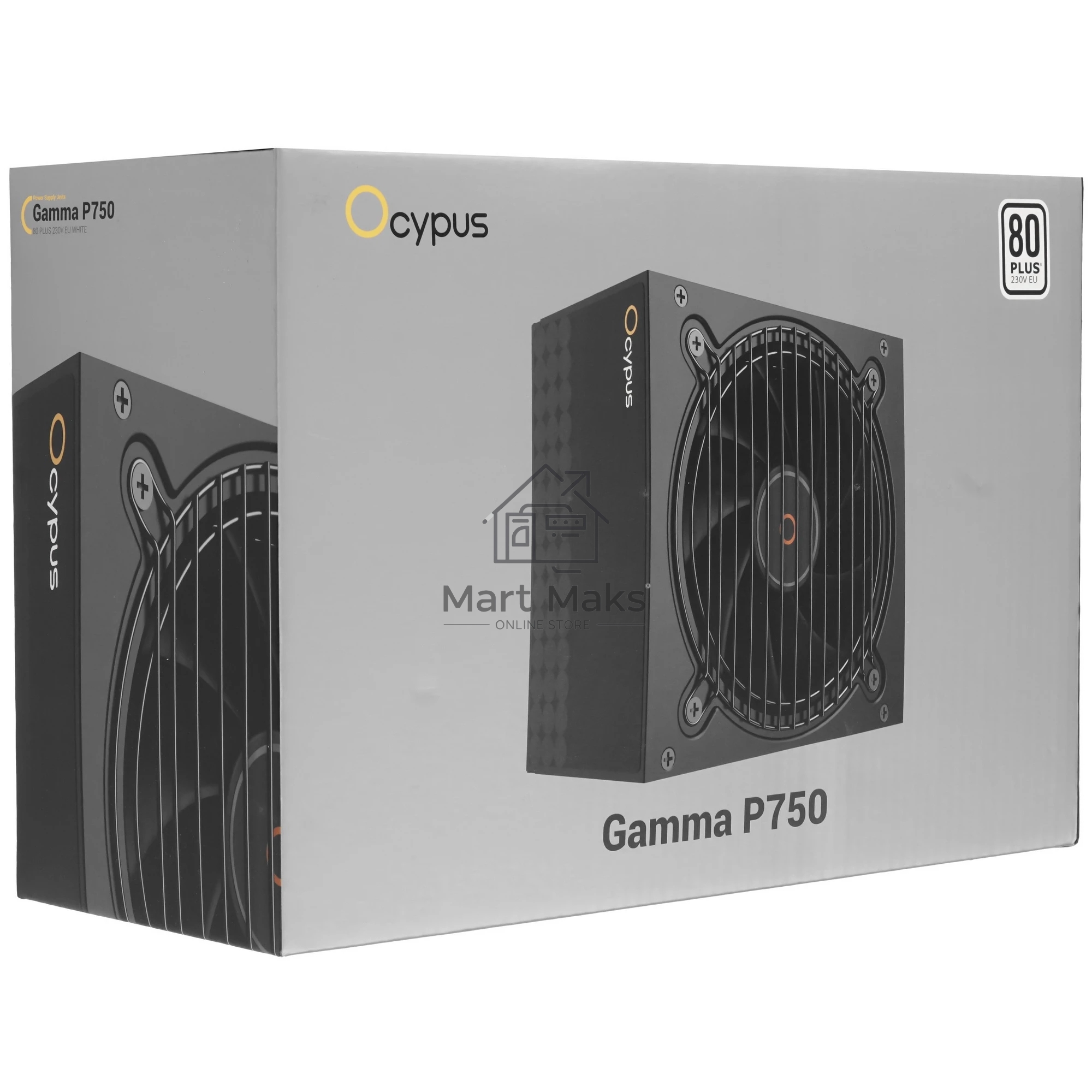 Блок питания 750W Ocypus Gamma P750 BK (ATX, 80+, APFC, 20+4 pin, 120mm fan, PCI-E 6+2Px4, 6xSATA) (Gamma-P750-W1HDBK024X-EU)
