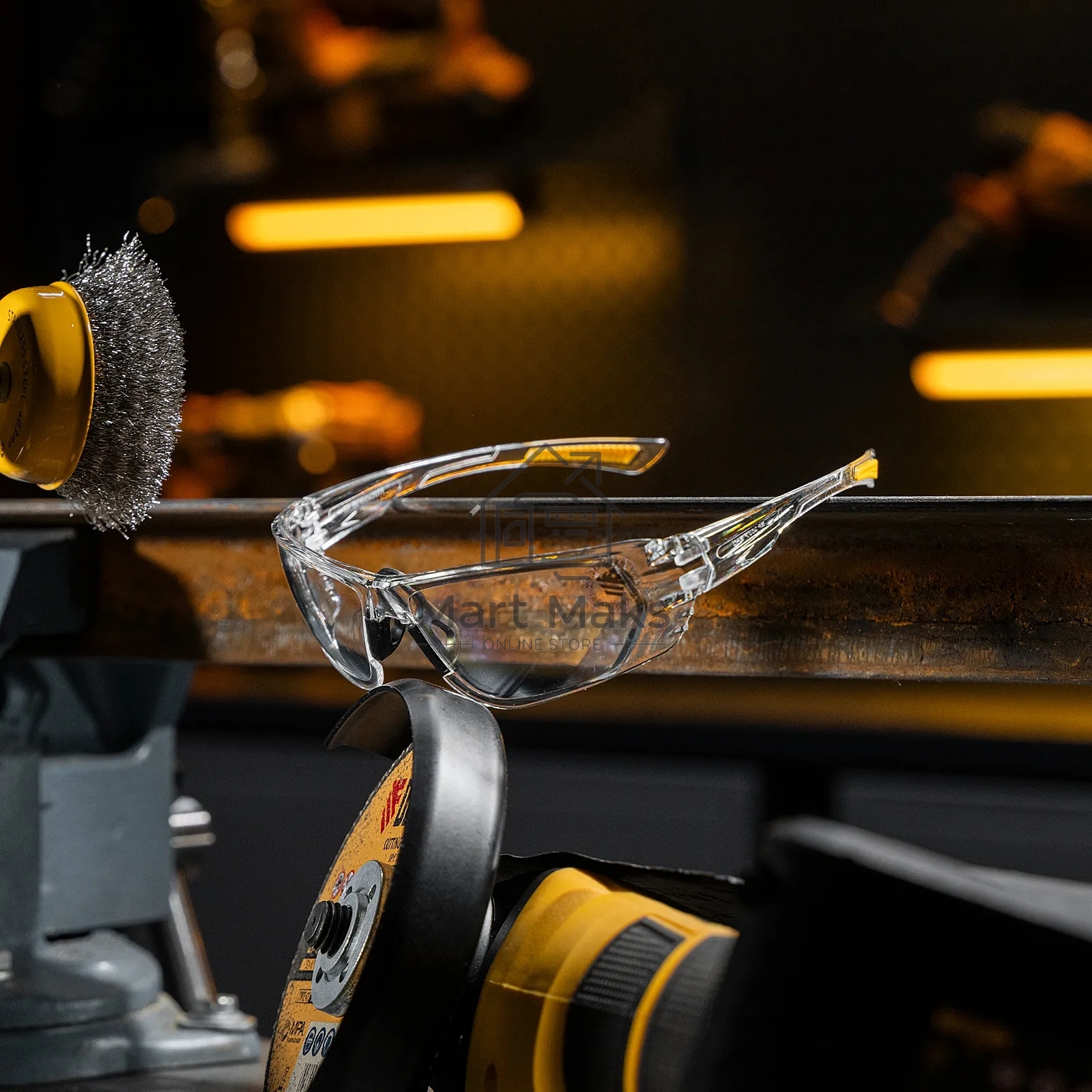 Очки защитные Denzel открытые, поликарбонатные, прозрачная линза