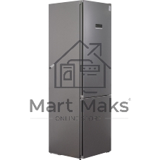 Холодильник Weissgauff CBN2WC2C2 INVERTER тёмно-серый двухкамерный 280/108л морозилка снизу, No Frost