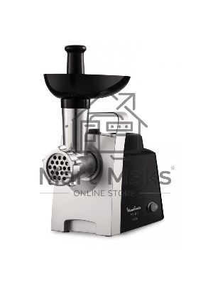 Мясорубка электрическая Moulinex ME108832 черный, 1400 Вт, 1.7 кг/мин, реверс, защита от перегрузки, насадки - 6