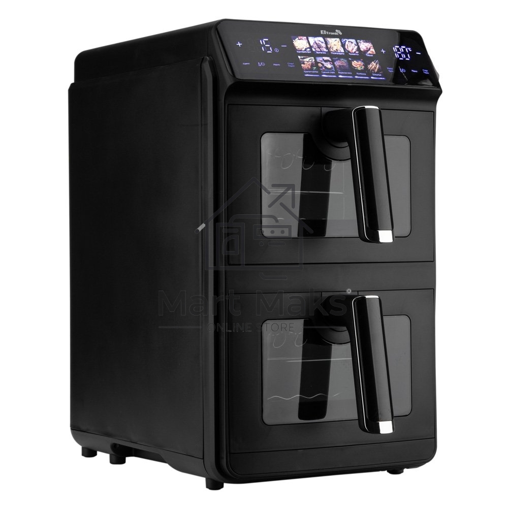 Аэрогриль Eltronic 777-03 черный, 2600 Вт, 12 л, сенсор, 10 программ