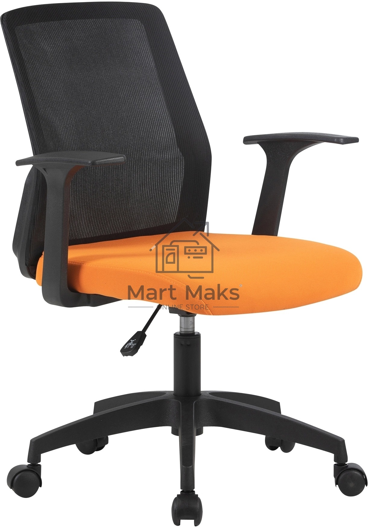 Кресло компьютерное Cactus CS-MC222-BKOR черный, сиденье оранжевый