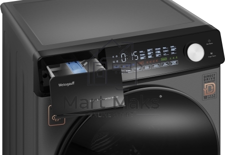 Стиральная машина Weissgauff WM 45126 Steam Direct Drive Deep Grey серая, загрузка фронтальная 6кг, 1200 об/мин., класс: A+++