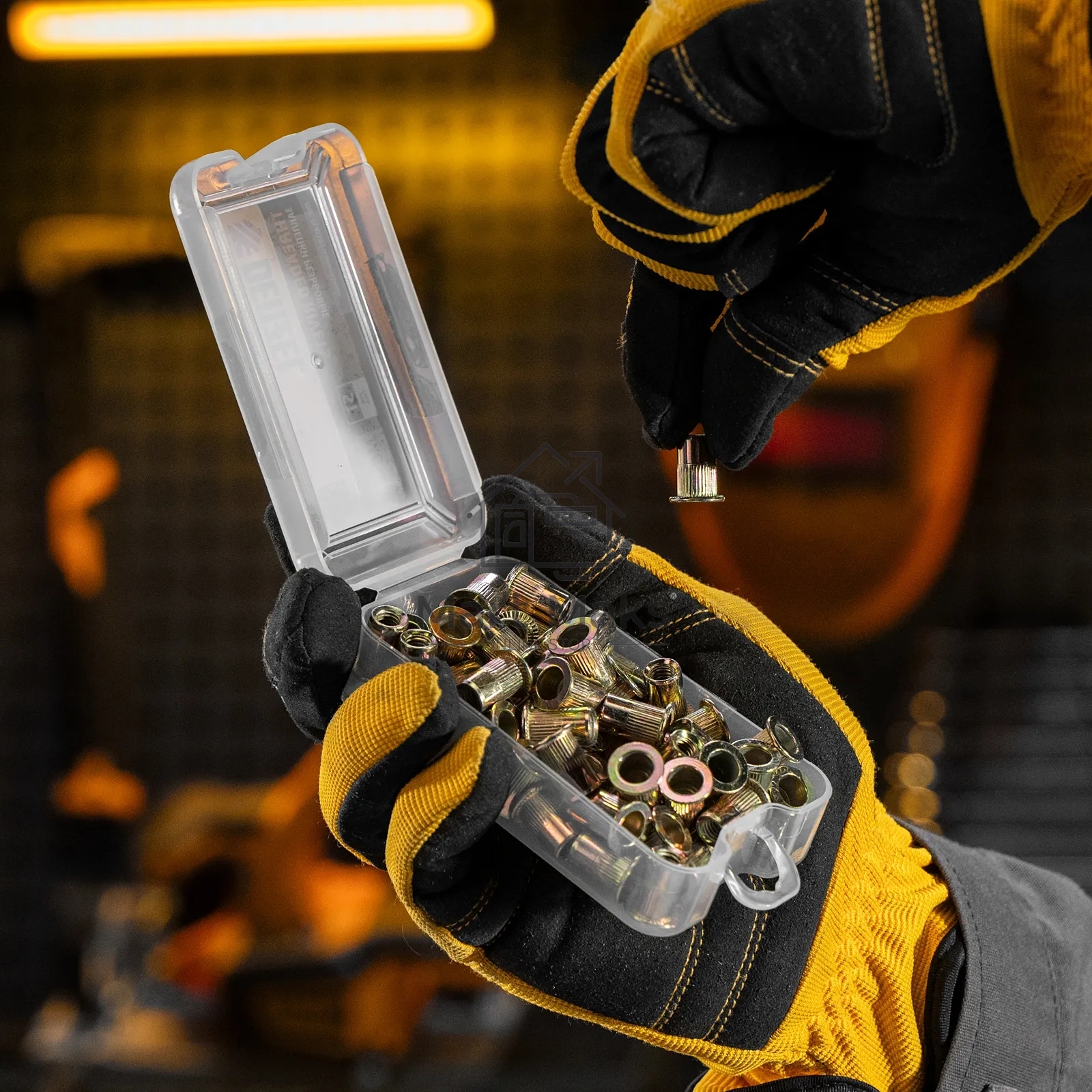 Заклепки резьбовые Denzel стальные, оцинкованные, М6, пластиковый кейс, 70 шт.