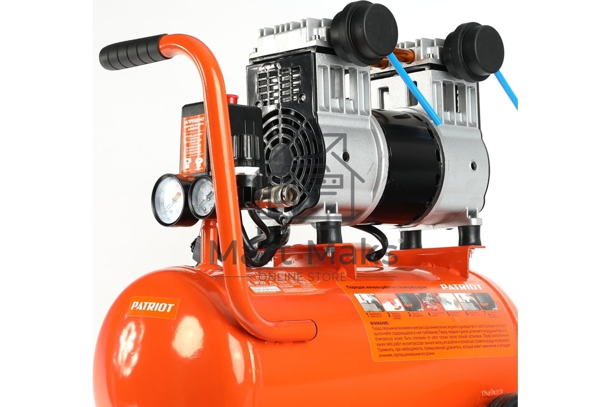 Компрессор поршневой безмасляный Patriot WO 24-220, 200 л/мин, 8 бар, 1250 Вт, 24 л, быстросъемный 1/4