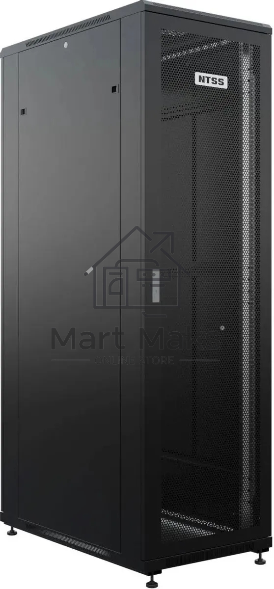 Шкаф серверный NTSS Премиум (NTSS-R42U80100PD/PDD-BL) напольный 42U 800x1000мм пер.дв.перфор. металл 900кг серый 910мм 160кг 1987мм IP20 сталь