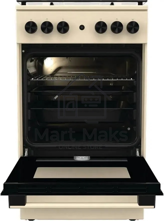 Плита газовая Gorenje GG5A21BEF бежевый, конфорок 4 газовых, духовка 70 л, 50 см x 85 см x 59.4 см