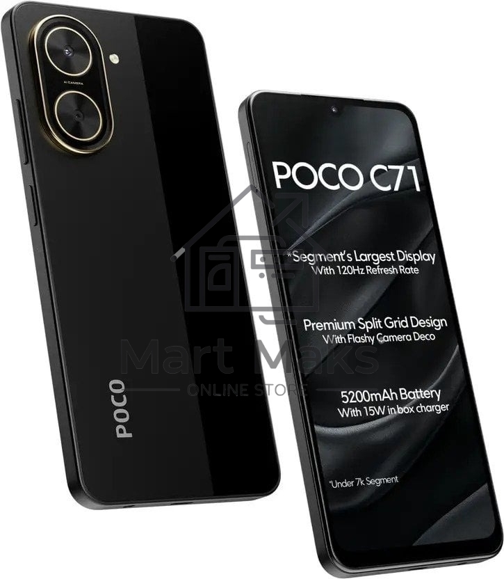 Смартфон POCO C71 RU 3/64Gb черный