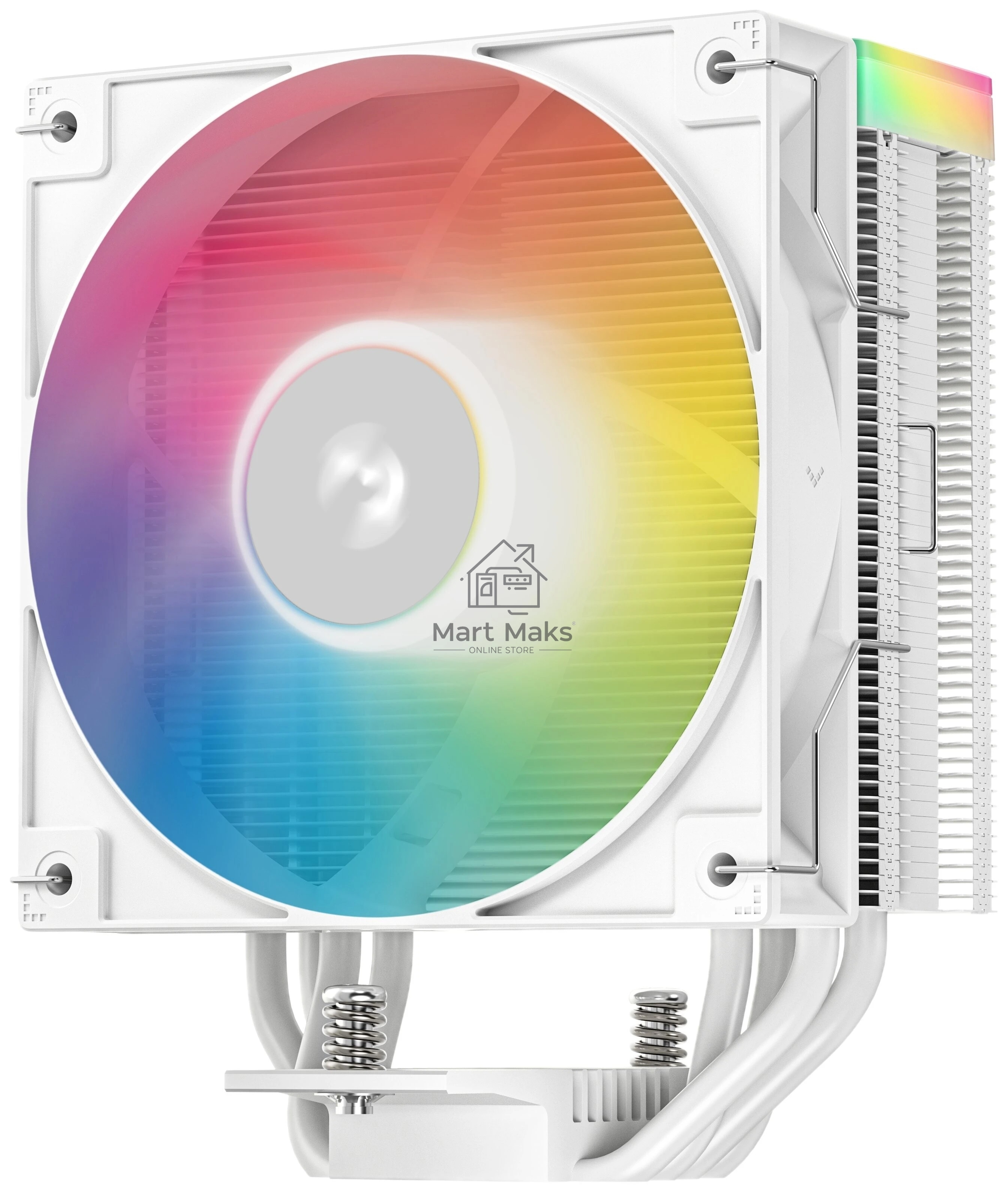 Кулер для процессора DEEPCOOL AG400 WH ARGB V2 белый 120мм алюминий+медь 2100rpm 31.6db 4-pin 220W 152мм