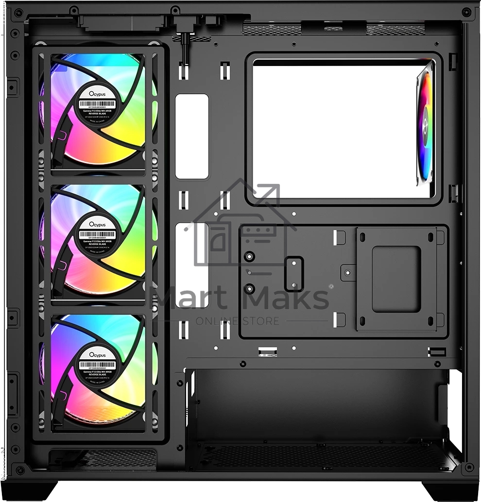 Компьютерный корпус Ocypus Gamma C72 BK ARGB  ATX / win / black / 4 ARGB fans / no PSU / Tempered Glass
