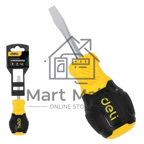 Отвертка шлицевая Deli DL6360381N 6х38мм сталь Cr-V, двухкомпонентная прорезиненная рукоять