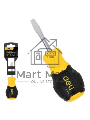 Отвертка шлицевая Deli DL6360381N 6х38мм сталь Cr-V, двухкомпонентная прорезиненная рукоять