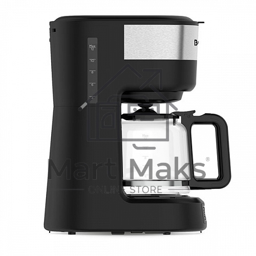 Кофеварка капельная BQ CM1000 черный-стальной, исп. кофе - молотый, 1.2 л, 900 Вт.