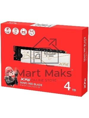 Накопитель SSD 4Tb ADATA XPG MARS 980 BLADE, M.2 2280, PCI-E 5x4, R/W -14000/13000 MB/s 3D-NAND