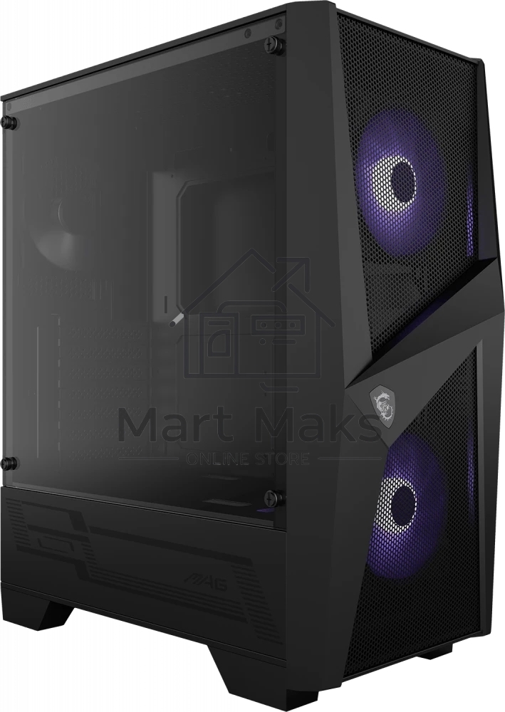 Компьютерный корпус MSI MAG FORGE 100M / mid-tower, ATX, tempered glass side panel / 2x RGB 120mm & 1x 120mm fans inc. / MAG FORGE 100M