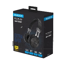 Беспроводные полноразмерные наушники Maxvi MHF-201BT черные, Bluetooth 5.3\FM\MP3\300 мАч\микрофон