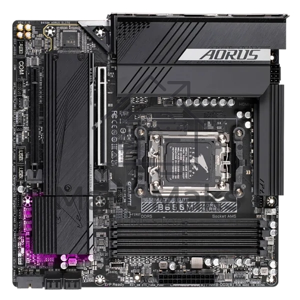 Материнская плата Gigabyte B650M AORUS ELITE, Socket AM5, AMD B650, 4xDDR5, 4xSATA, 2xM.2, 1xPCI-E 4.0 x16, 1xPCI-E 4.0 x4, 1xHDMI, 1xDP, 1x 2.5Gb LAN, 5xUSB-A 3.2 Gen 1, 2xUSB-A 3.2 Gen 2, 4xUSB-A 2.0, 1xUSB-C 3.2 Gen 2, 2x3.5 мм, 7.1, Micro-ATX
