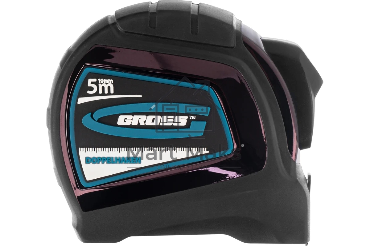 Рулетка GROSS 31123''doppelhaken'' 5м x 19мм двухсторонний зацеп нейлон двуст. шкала автоматич