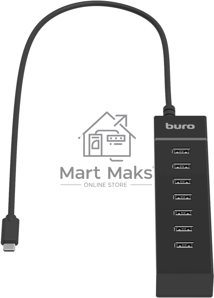 Разветвитель USB-C Buro BPH-C-P107 7порт. черный