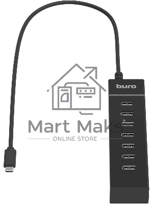 Разветвитель USB-C Buro BPH-C-P107 7порт. черный
