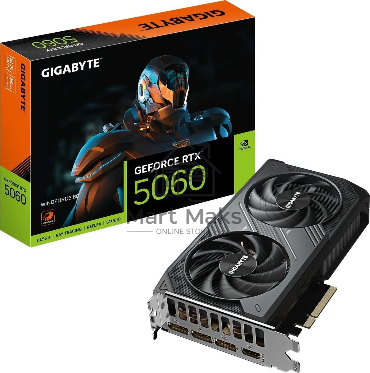 Видеокарта Gigabyte RTX5060 GV-N5060WF2-8GD 1.0 NV RTX5060 8Gb 128bit GDDR7 2497/28000/HDMIx1/DPx3 PCI-E 5.0