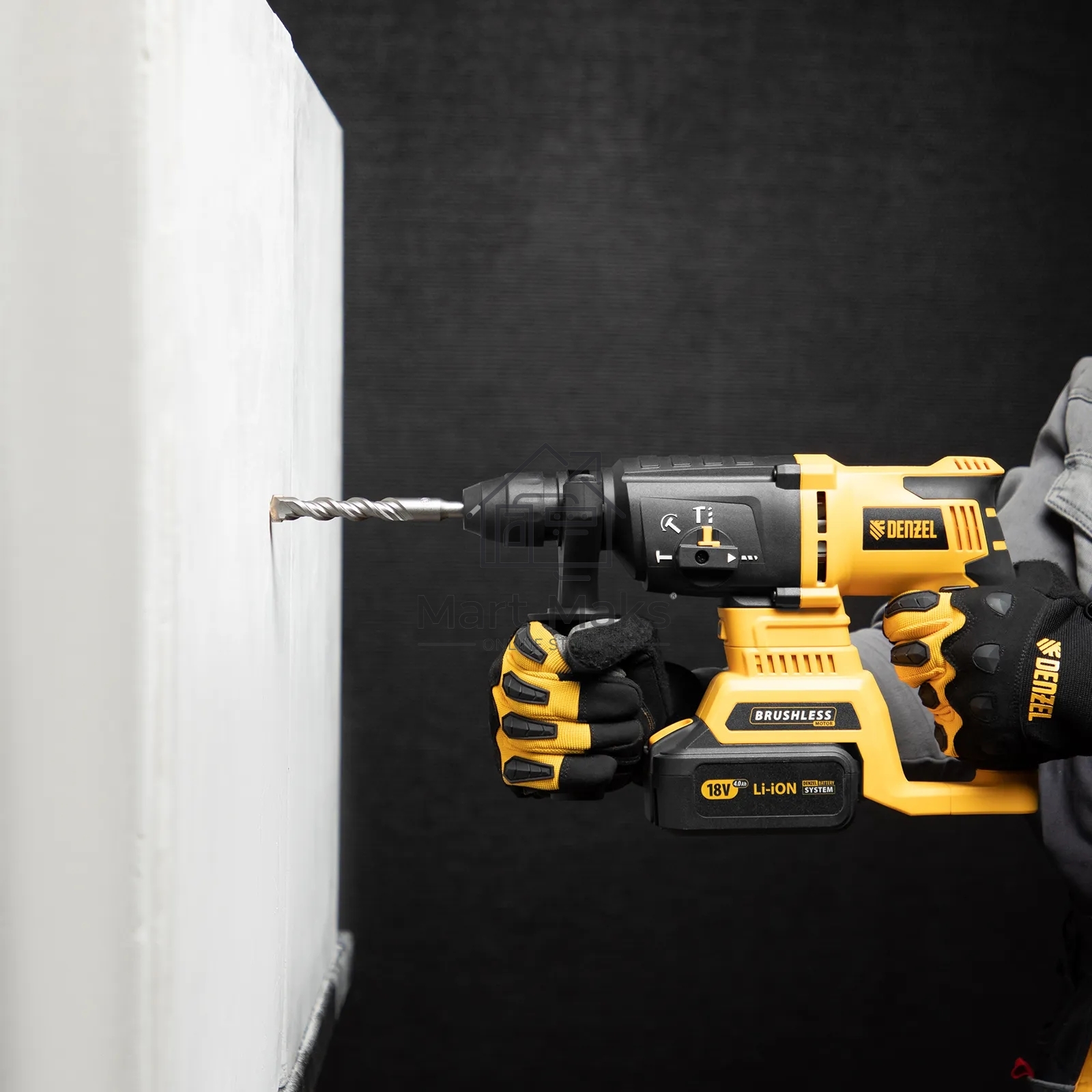 Бур по бетону Denzel двойная спираль, Cobalt W-tip, 12x160 мм, SDS PLUS