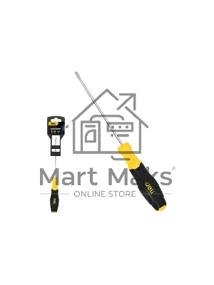 Отвертка шлицевая Deli DL6361001N 6х100мм сталь Cr-V, двухкомпонентная прорезиненная рукоять