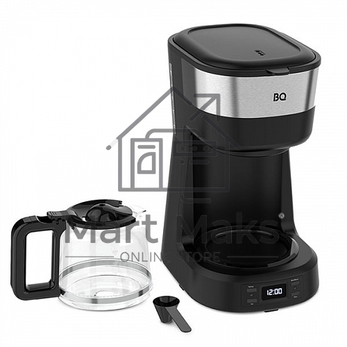 Кофеварка капельная BQ CM1000 черный-стальной, исп. кофе - молотый, 1.2 л, 900 Вт.