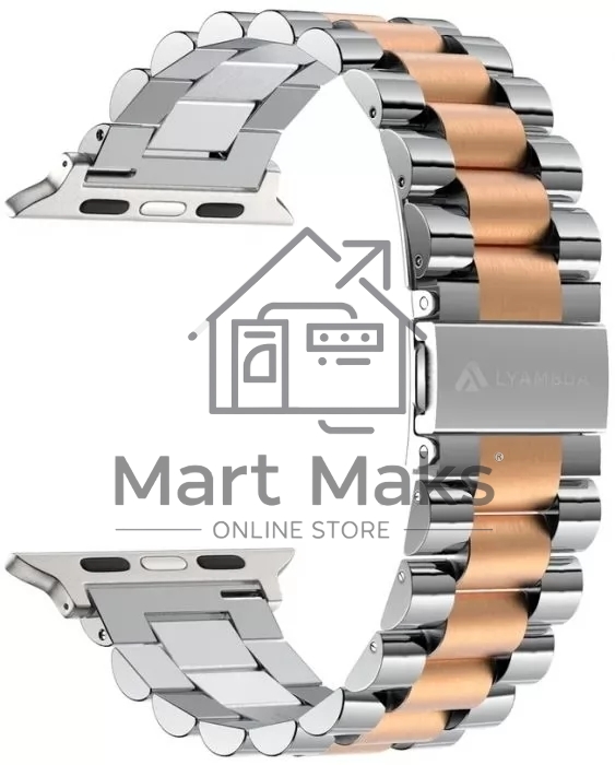 Ремешок из нержавеющей стали для Apple Watch 38/40 mm LYAMBDA KEID DS-APG-02-40-SR Silver/Rose Gold