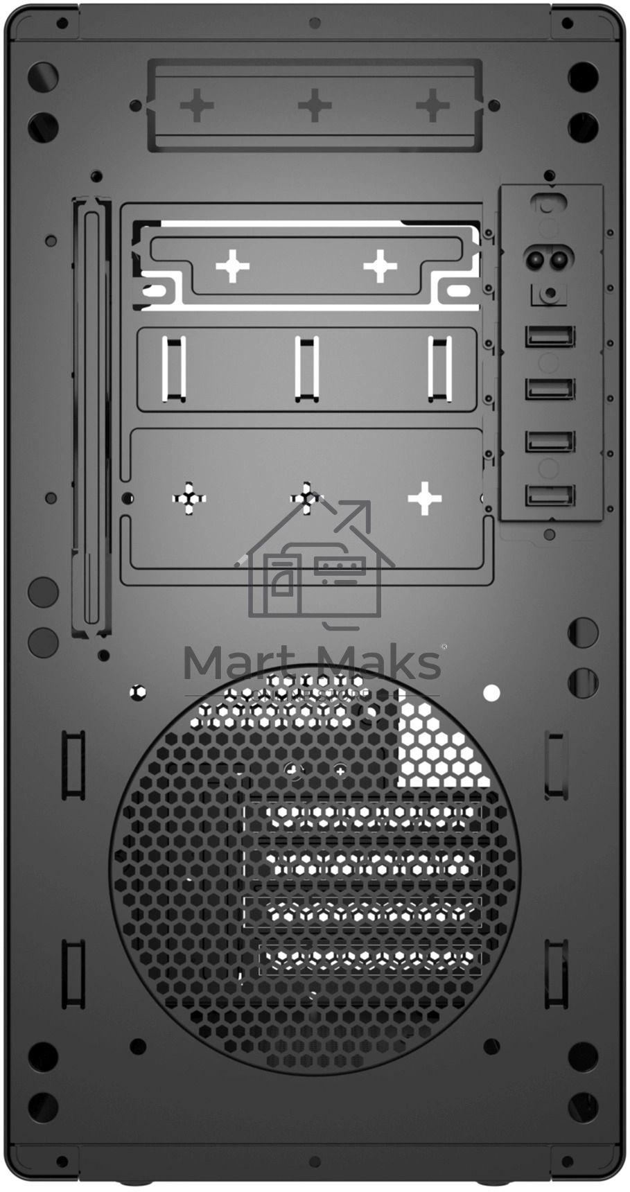 Компьютерный корпус Digma DCC-MN304 черный без БП mATX 2x120mm 2xUSB2.0 1xUSB3.0 audio