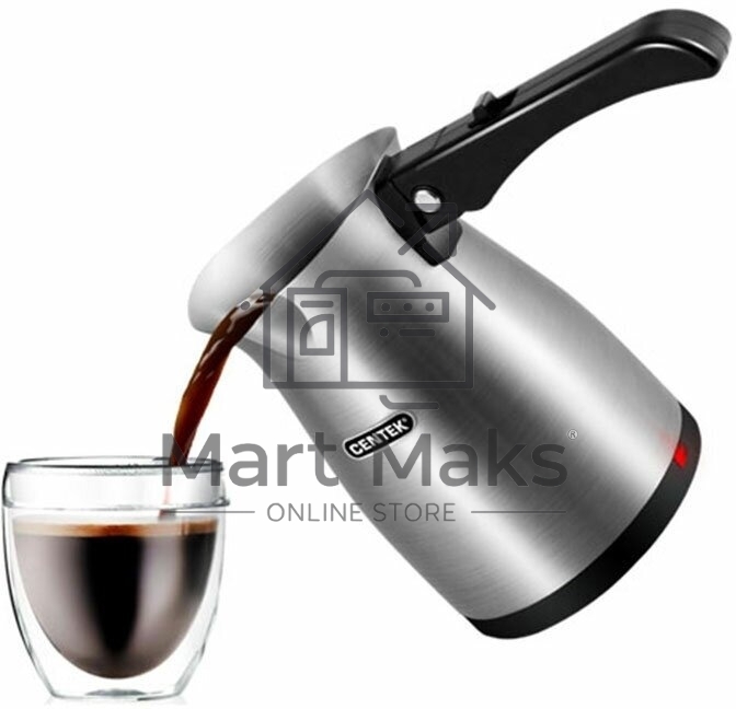 Электрическая турка Centek CT-1099 SS серебристый, исп. кофе - молотый, 0.5 л, 480 Вт