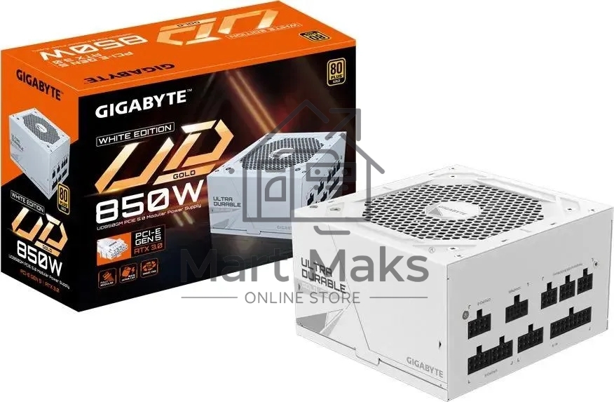 Блок питания Gigabyte ATX 850W GP-UD850GM 80+ gold (20+4pin) APFC 120mm fan 8xSATA Cab Manag RTL