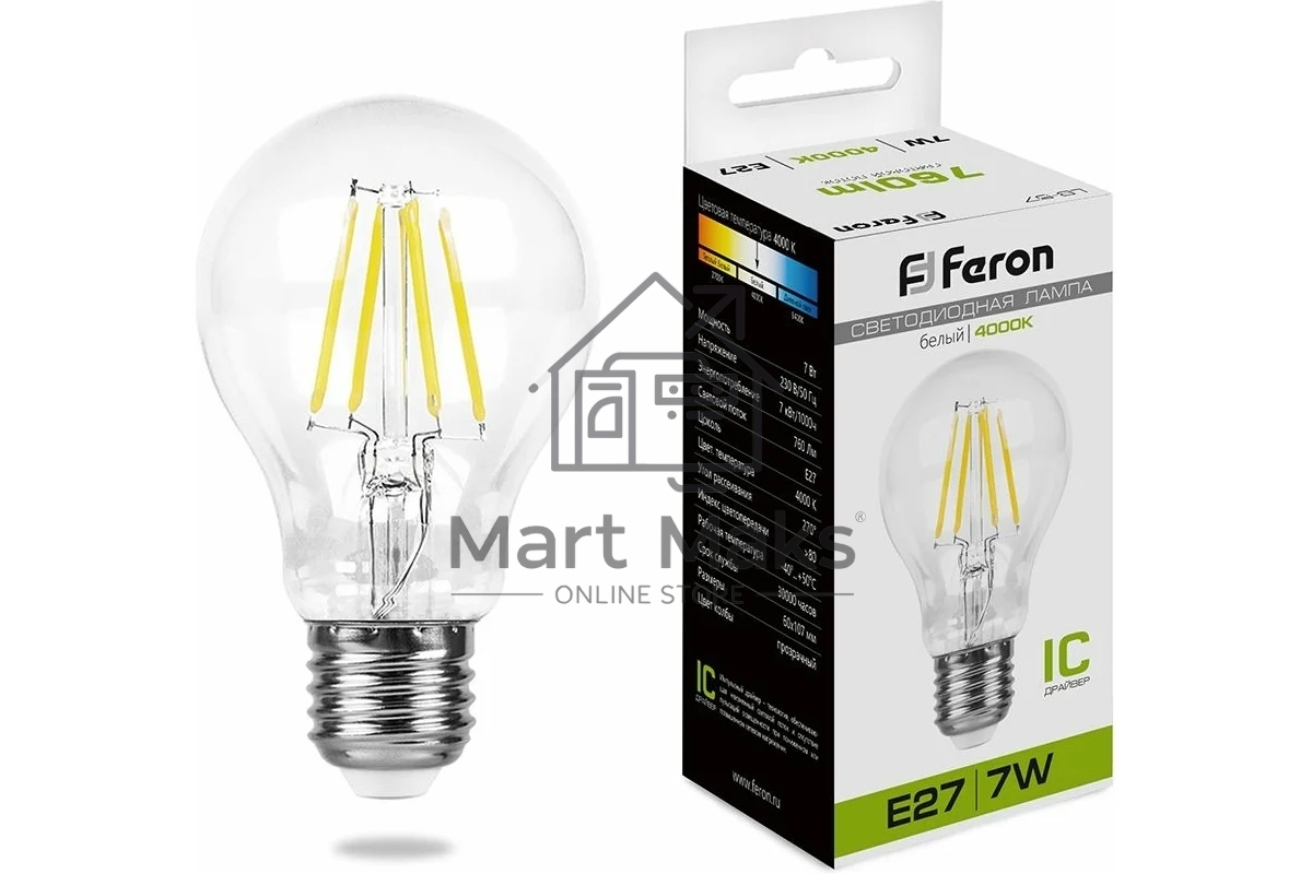 Лампа светодиодная FERON LB-57 (25570) 7W 230V E27 4000K