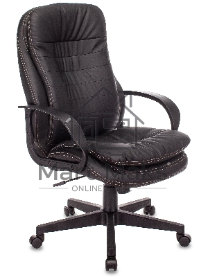 Кресло руководителя Бюрократ T-9950PL черный, эко.кожа, крестовина пластик
