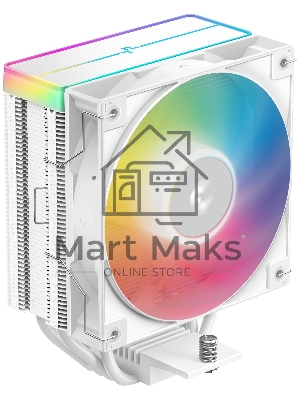 Кулер для процессора DEEPCOOL AG400 WH ARGB V2 белый 120мм алюминий+медь 2100rpm 31.6db 4-pin 220W 152мм