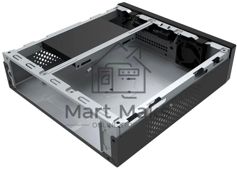 Компьютерный корпус Slim Case Powerman ME100S-BK front fan 4cm, 120W adapter, Mini ITX, VESA