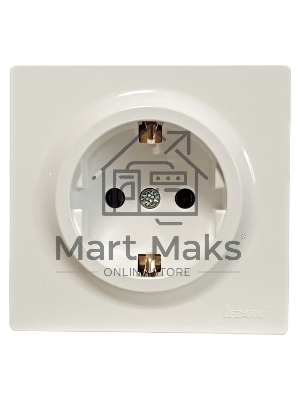 Розетка 1-м ОП LETO с заземл. ПБТ крем LEZARD 752-0300-122B