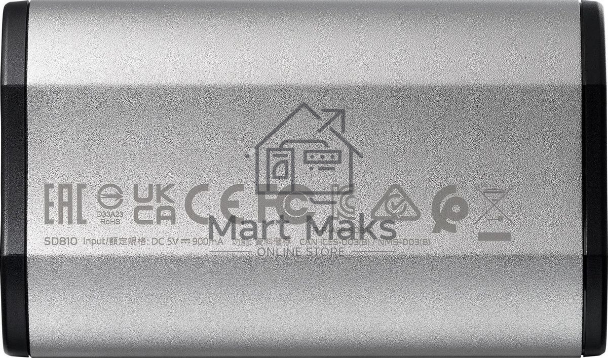 Внешний SSD ADATA SD810, 2TB, USB 3.2 Gen 2x2 Type-C, R/W 2000/2000, серебристый