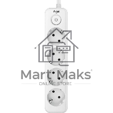 Сетевой фильтр AGNI TP-FD4E-5m-white 4 розетки, 16А, 4000Вт, 220-250В, 5 м, 3x1,5mm2, белый