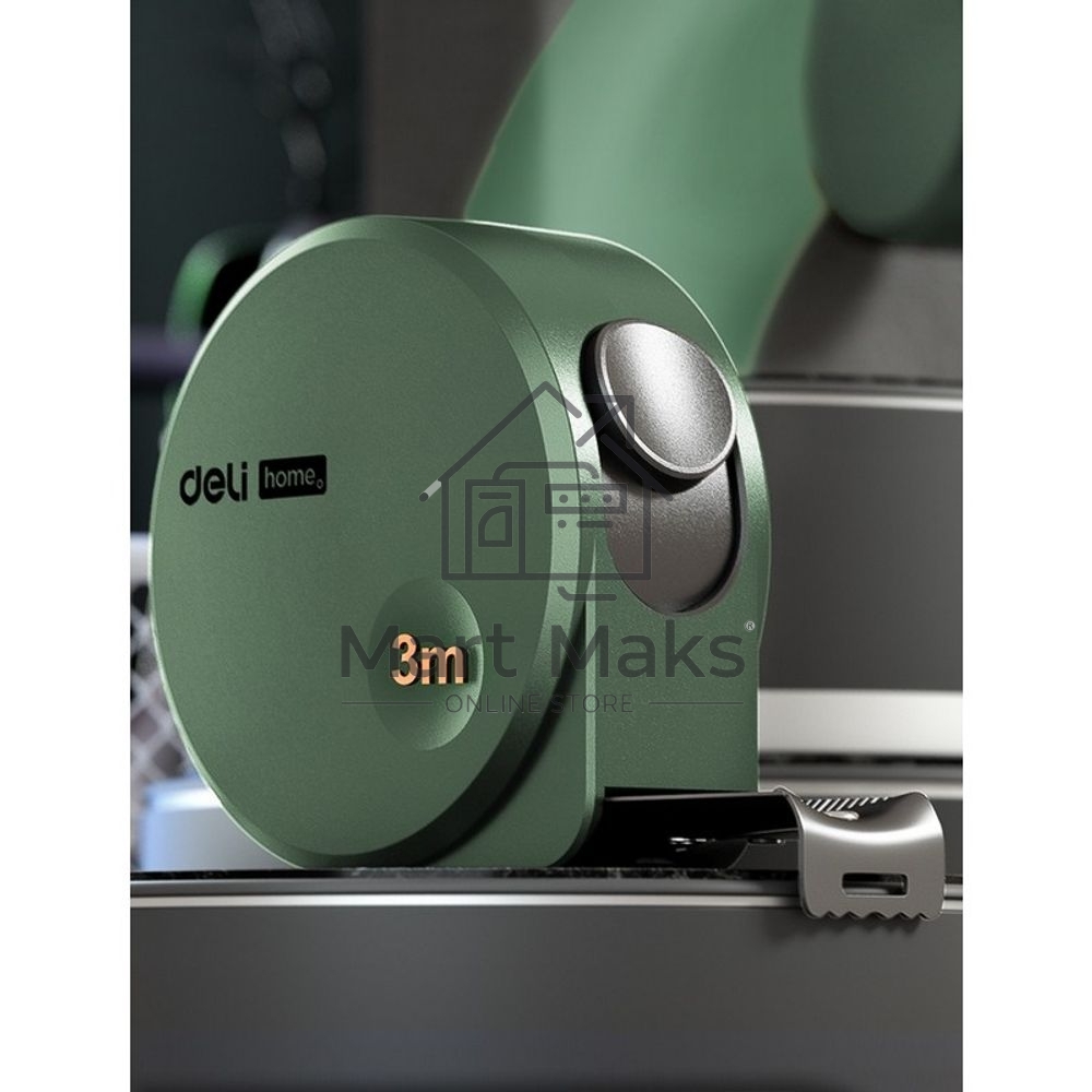 Измерительный и разметочный инструмент Deli Рулетка Home Series Green HT8316L 3м х 16мм, эксклюзивный дизайн, корпус - высококачественный софттач пластик