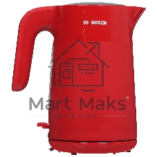 Электрочайник Bosch TWK2M164 красный, 1.7 л, 2400 Вт, скрытый нагревательный элемент