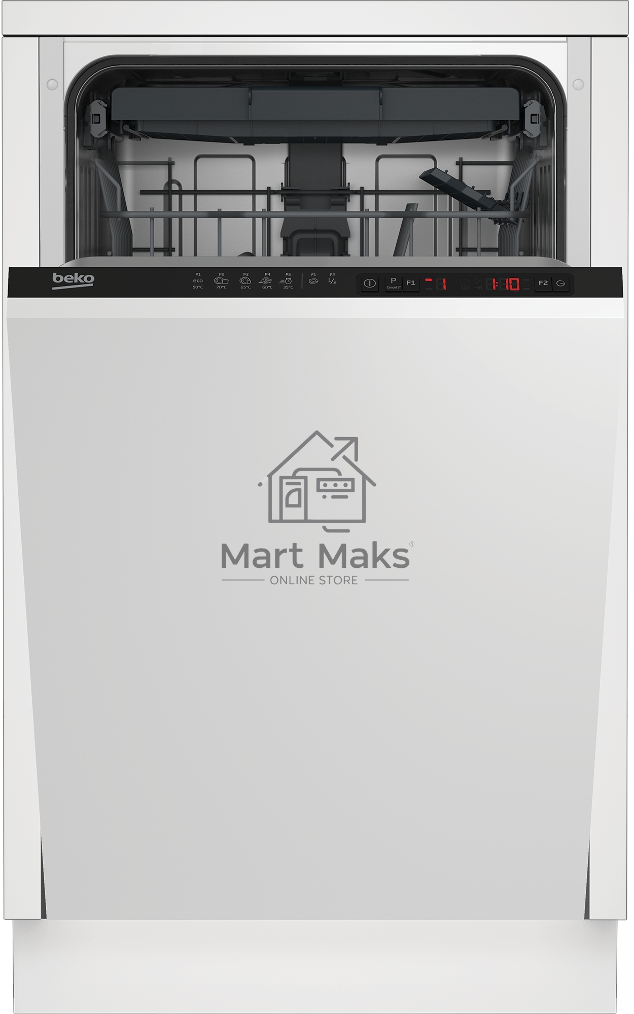 Встраиваемая посудомоечная машина Beko BDIS1W861, белый, 44.8 см, 9 компл., 55 дБ, класс A