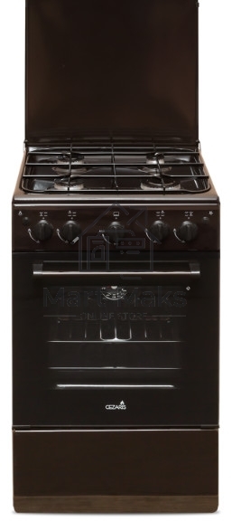 Плита газовая Cezaris ПГ 2150-07 коричневый, конфорок 4 шт, духовка 43 л, 51 см x 85 см x 55 см
